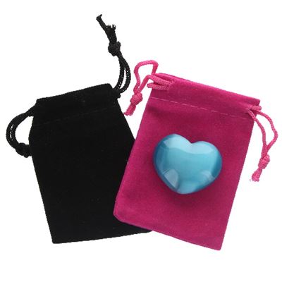 Turquoise Cat’s Eye Heart in Pouch